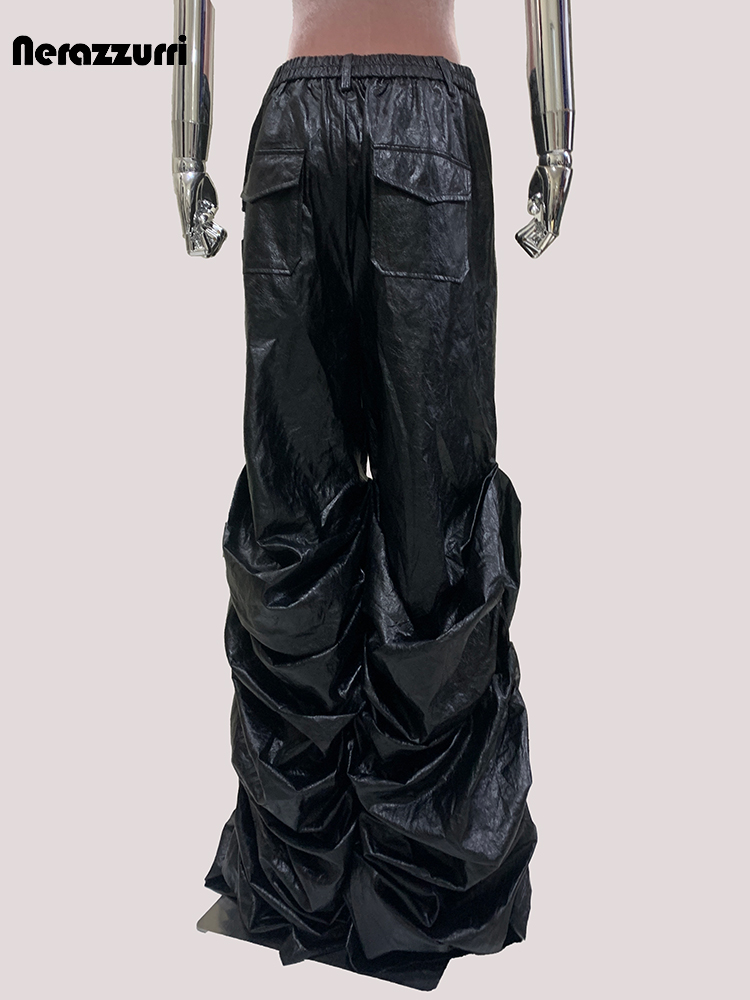 Street Fashion Baggy - Mauroicardi Autumn Long Baggy Black Soft