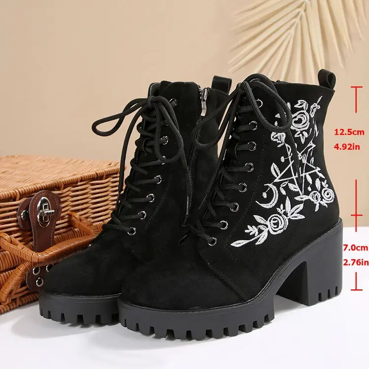 Street Fashion Punk - 2025 new Flower Platform Boots Chunky
