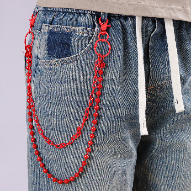 Bright Red Beaded Multi‑Layer  - Street Fashion Girls review and price