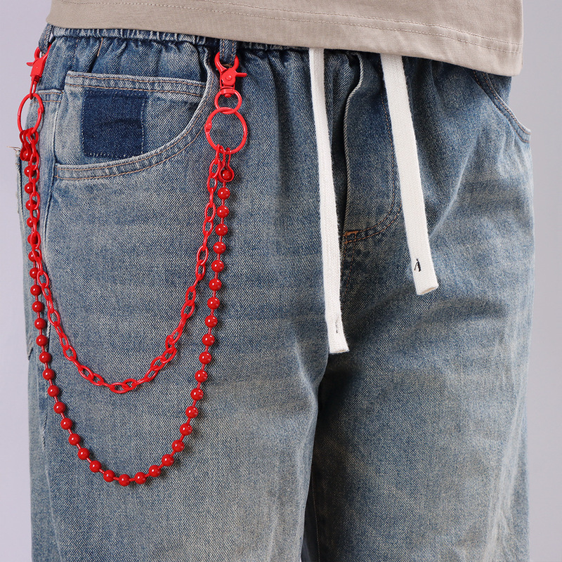 Bright Red Beaded Multi‑Layer  - Street Fashion Girls review and price