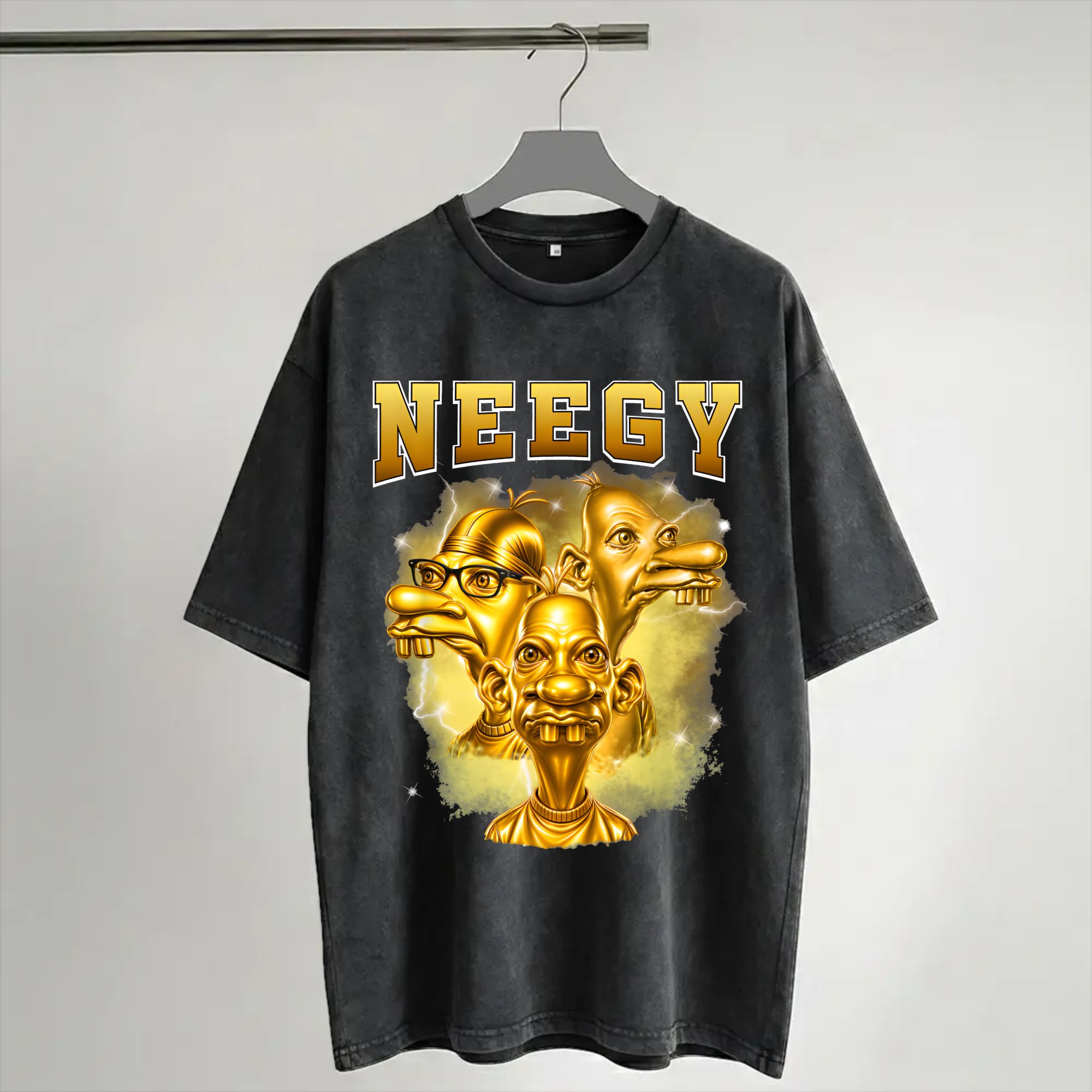 Harajuku Washed Shirt Golden N - Street Fashion Gen Z review and price