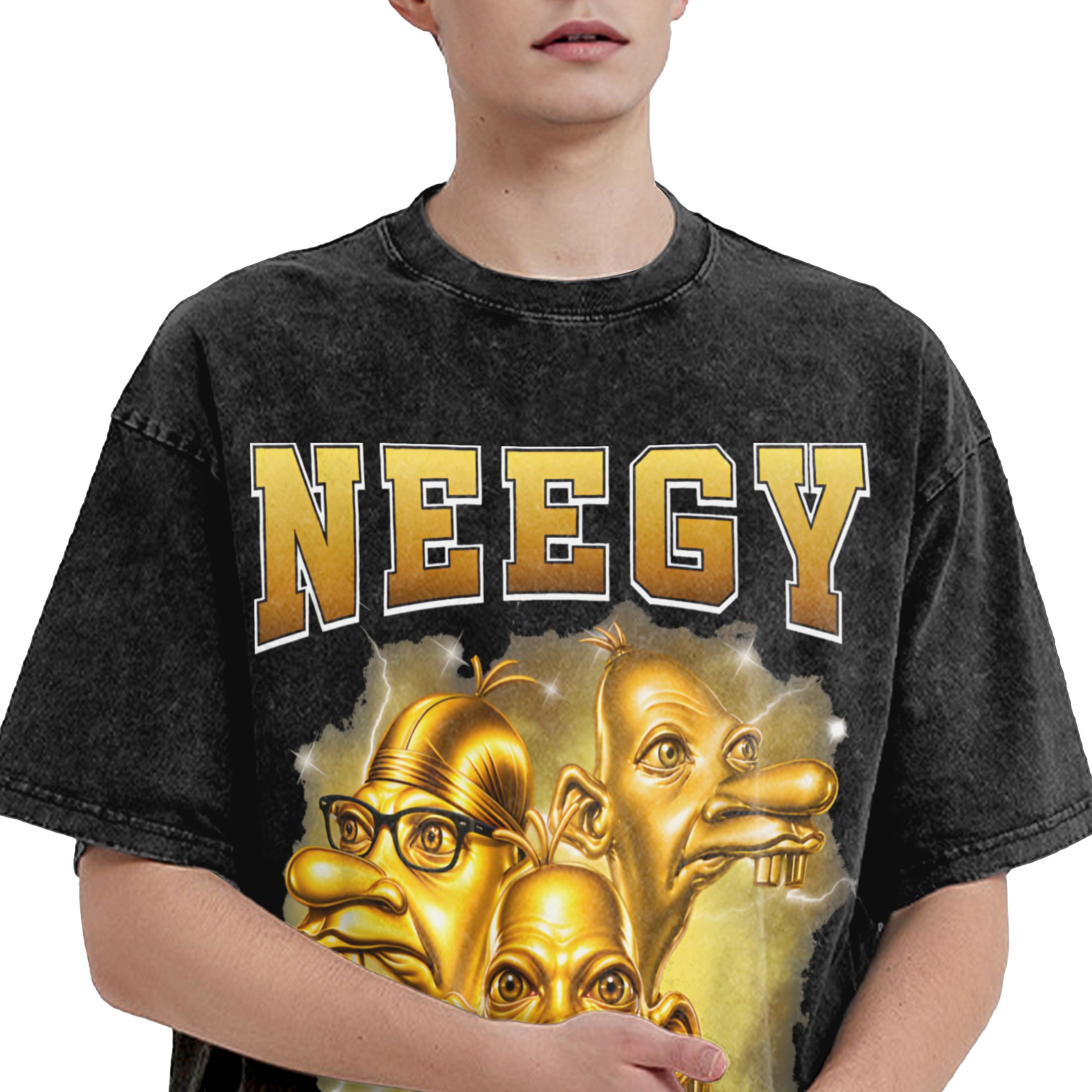 Harajuku Washed Shirt Golden N - Street Fashion Gen Z review and price
