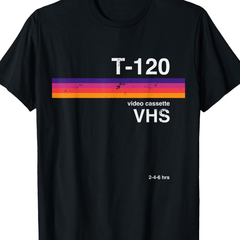 Retro VHS Video Pattern T-shir - Street Fashion Videos review and price