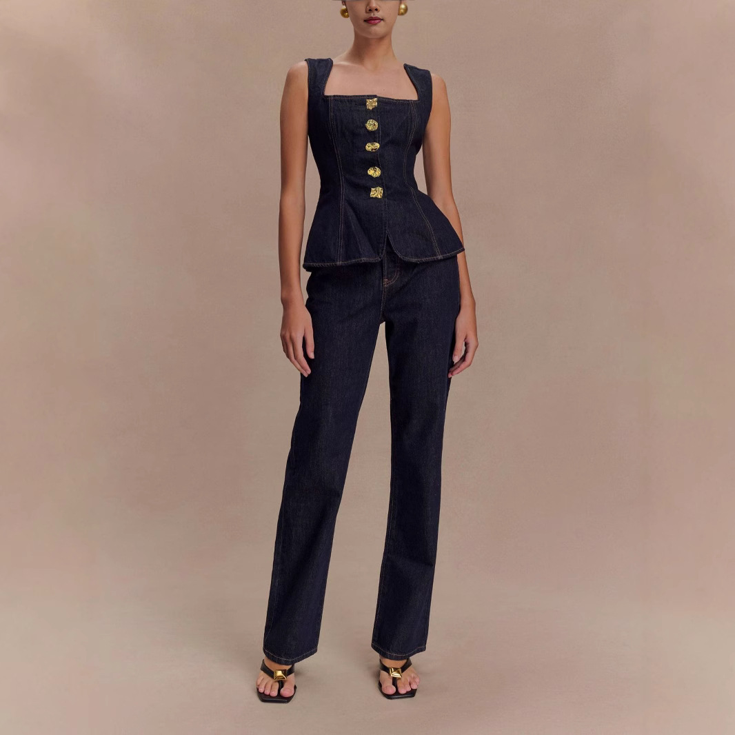 Summer Denim Pant Sets Women 2 - Street Fashion Baggy review and price