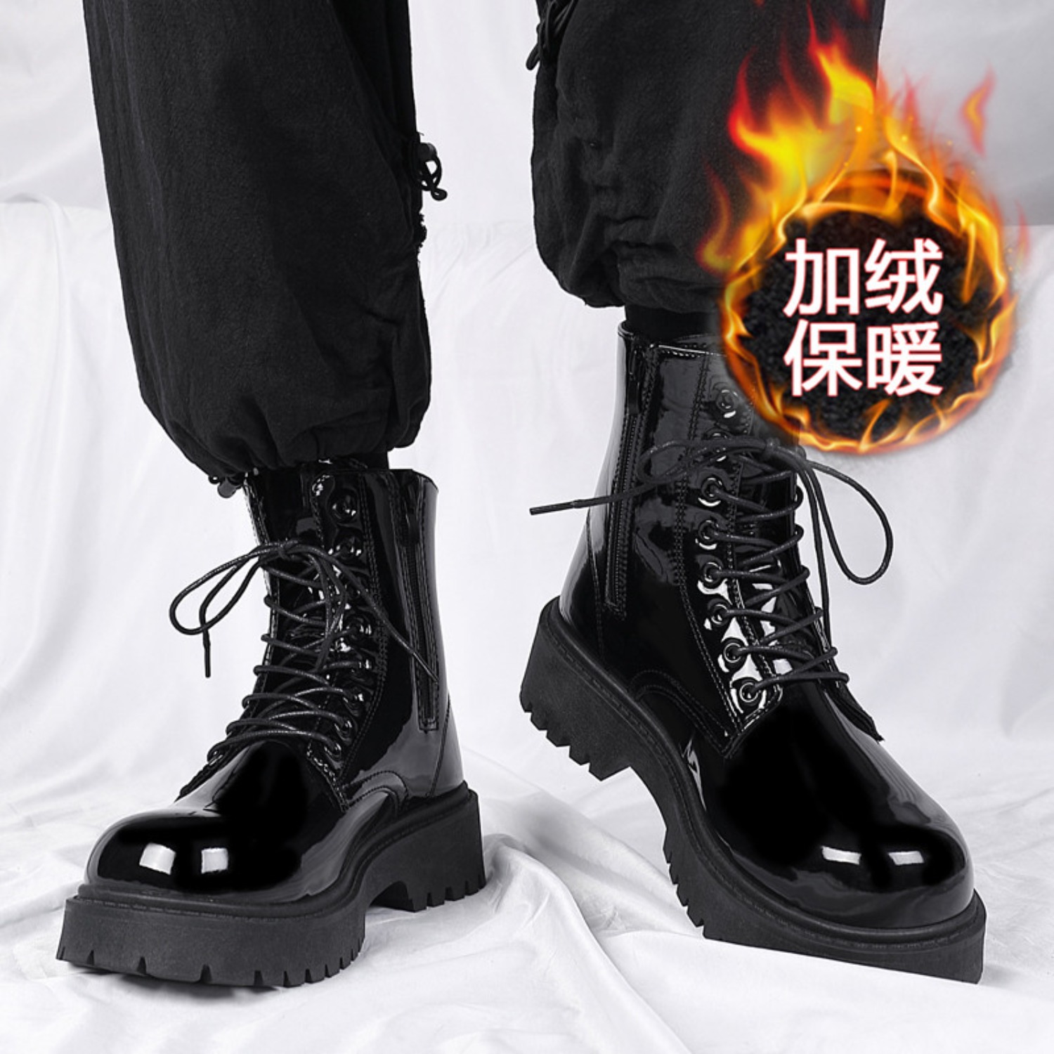Men's warm plush high-top boot - Street Fashion Plus Size review and price