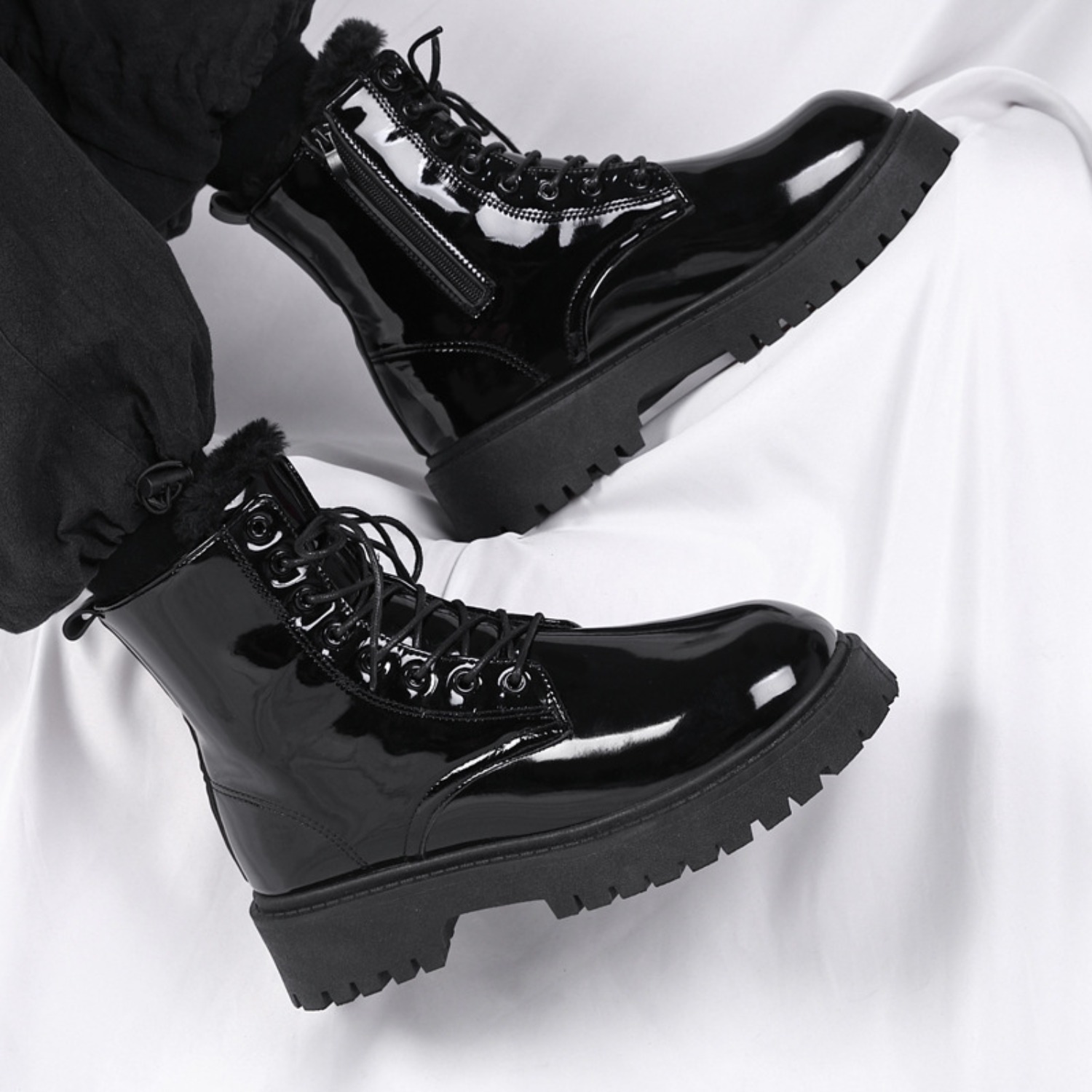Men's warm plush high-top boot - Street Fashion Plus Size review and price
