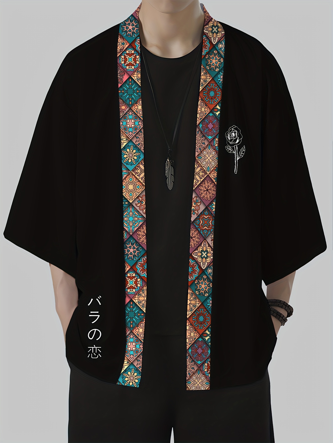 2026 Summer Men's Kimono 3D Pr - Street Fashion Clothing review and price
