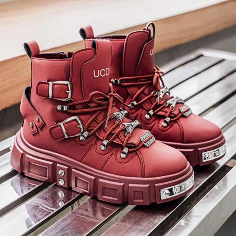 Luxury Rivet Black High top Sn - Street Fashion Punk review and price