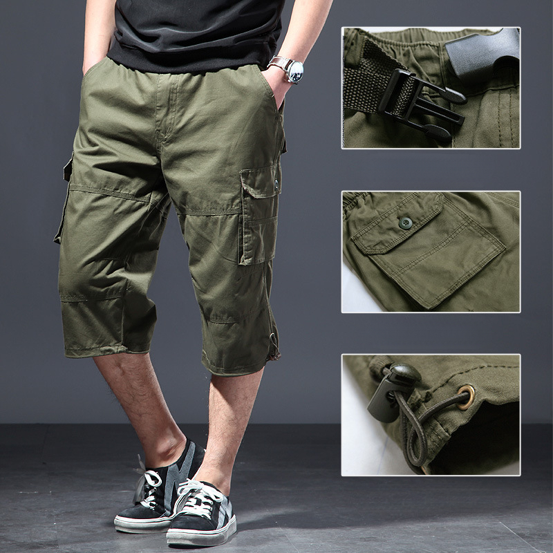 Men's Cotton 3/4 Pants Loose P - Street Fashion Plus Size review and price