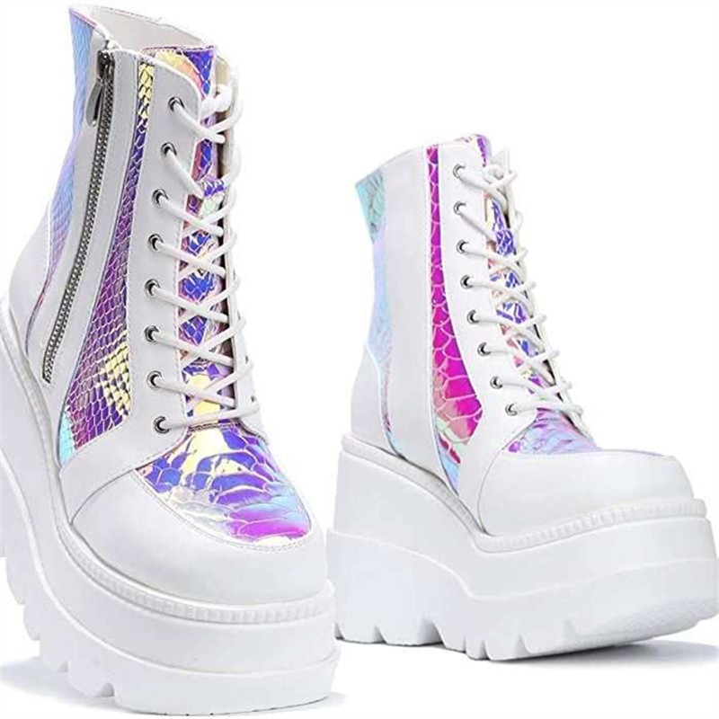 Women's Pink Holographic Platf - Street Fashion Punk review and price