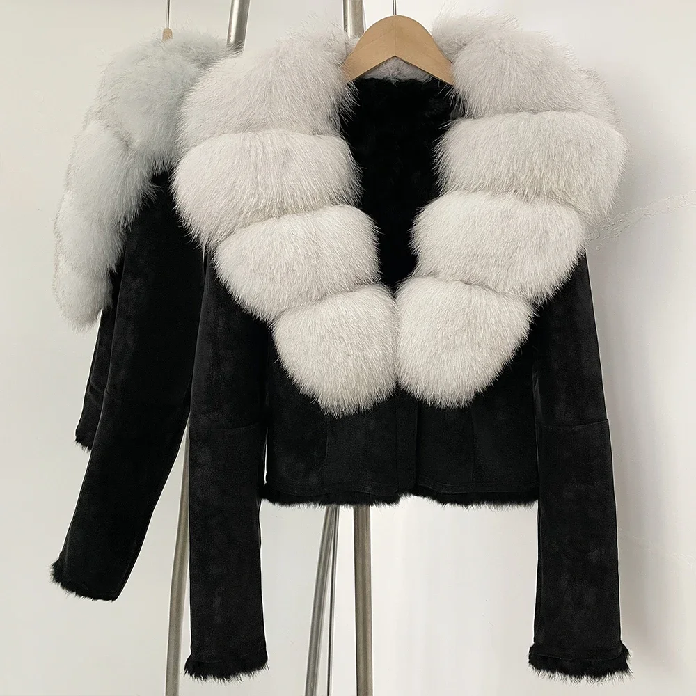 OFTBUY Natural Fox Fur Collar  - Street Fashion Store review and price