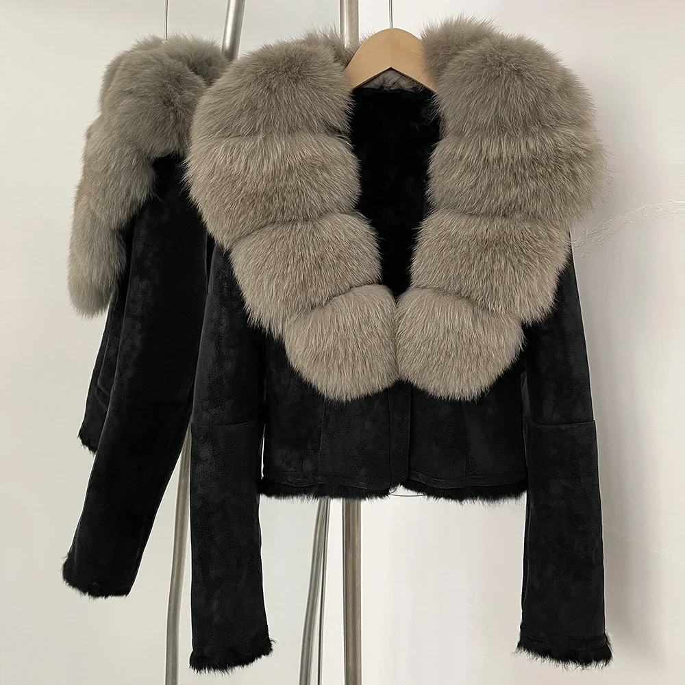 OFTBUY Natural Fox Fur Collar  - Street Fashion Store review and price