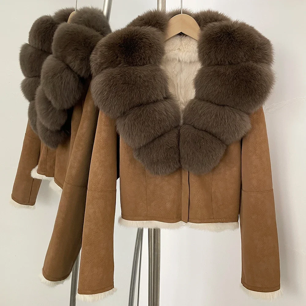 OFTBUY Natural Fox Fur Collar  - Street Fashion Store review and price