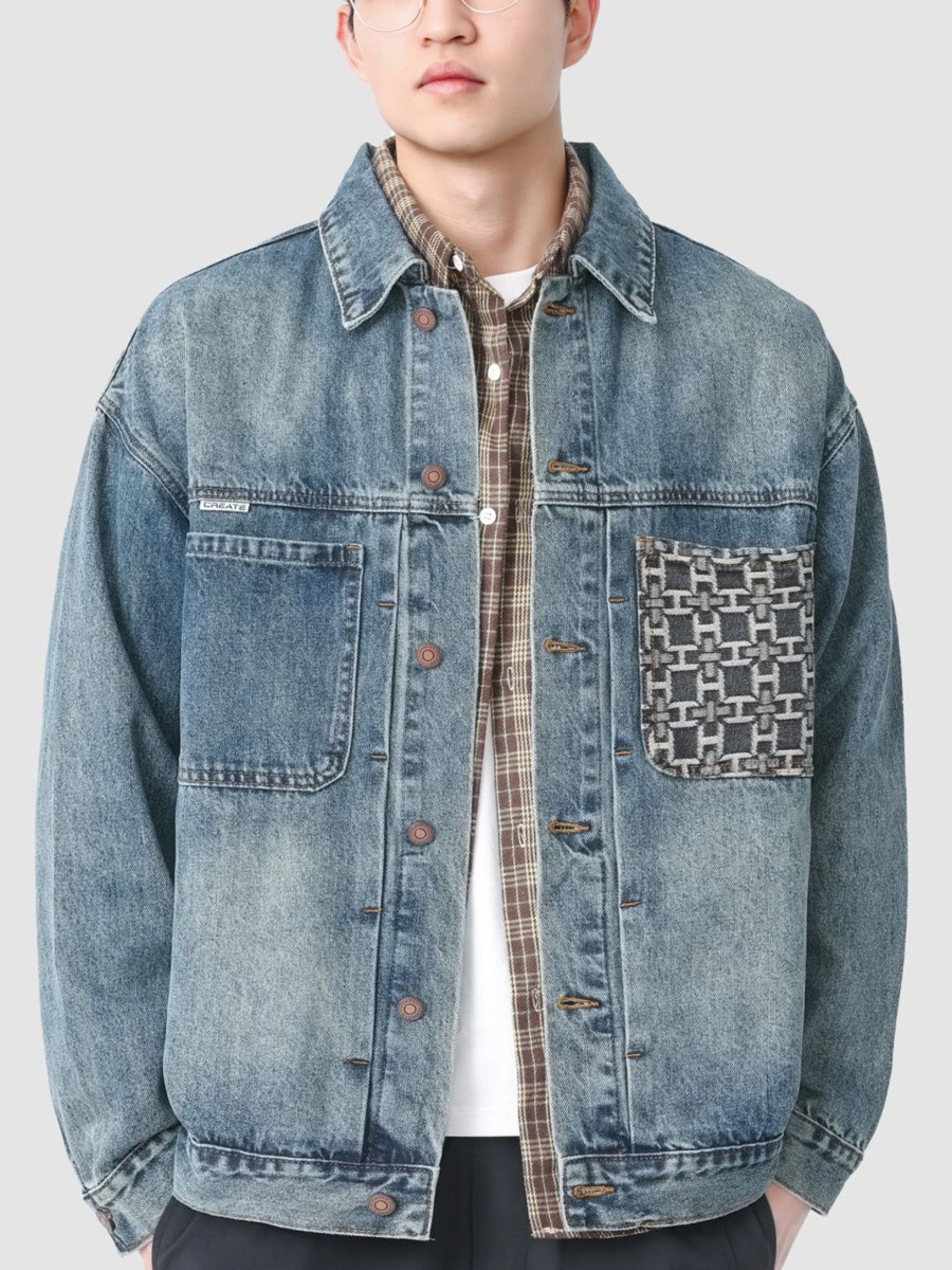 Vintage Embroidery Pocket Deni - Street Fashion Hong Kong review and price