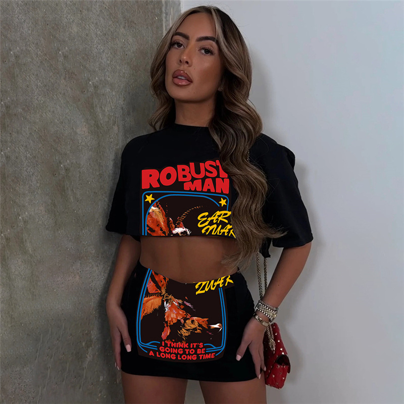 YUZHEXI trendy printed navel T - Street Fashion Graffiti review and price
