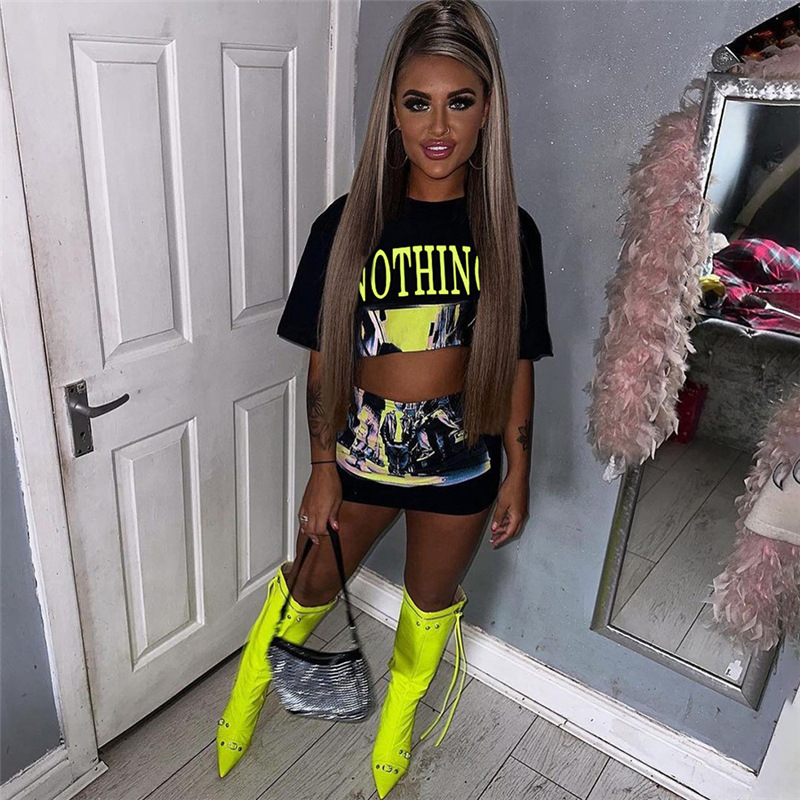 YUZHEXI trendy printed navel T - Street Fashion Graffiti review and price