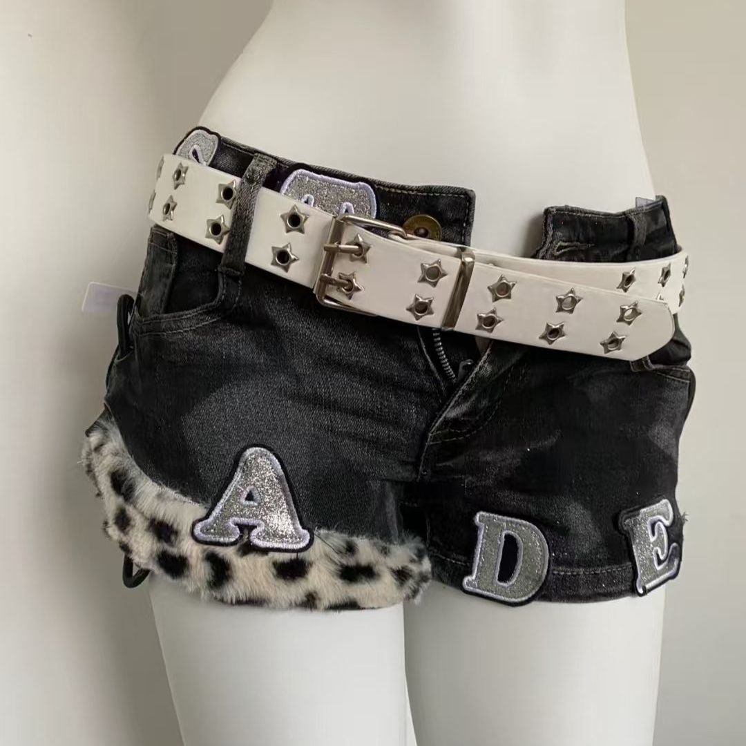 Y2k Embroidered Patch Denim Sh - Street Fashion Girls review and price