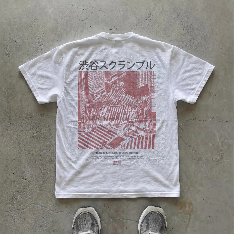Shibuya Crossroads Pattern T-s - Street Fashion Shibuya review and price