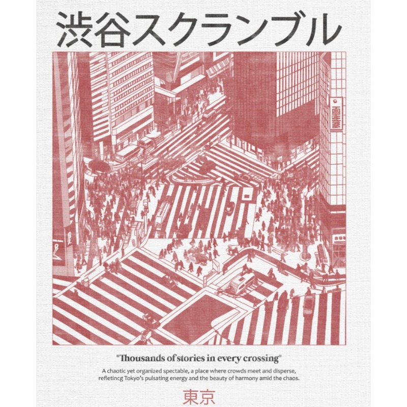 Shibuya Crossroads Pattern T-s - Street Fashion Shibuya review and price