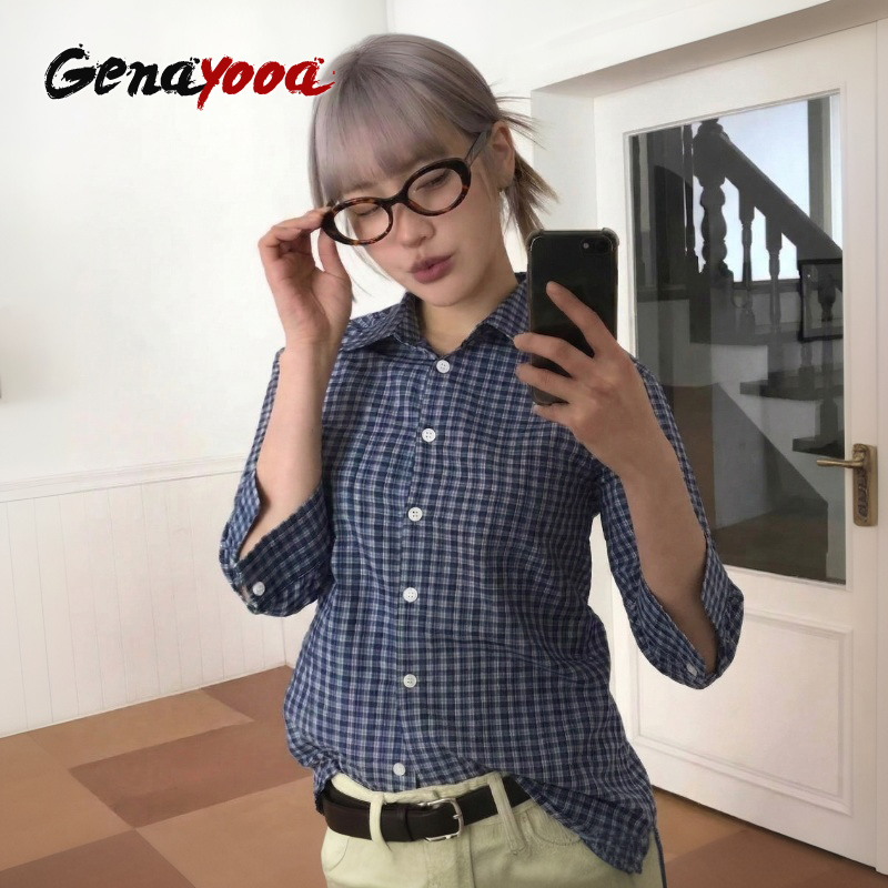 Genayooa Y2k Plaid Shirt Women - Street Fashion In Japan review and price