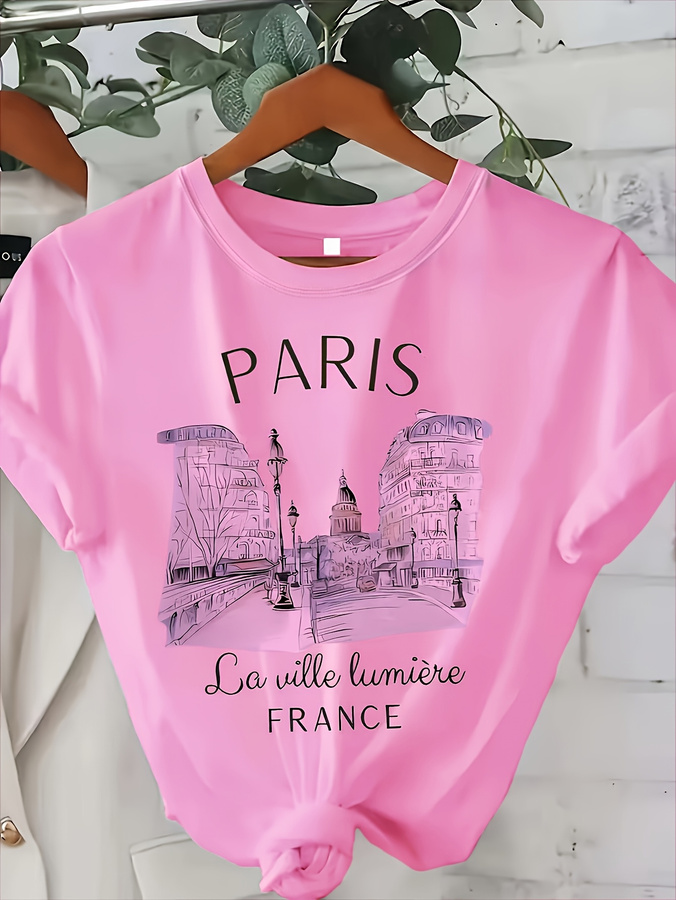 Women's Paris Print Crew Neck  - Street Fashion Paris 2025 review and price