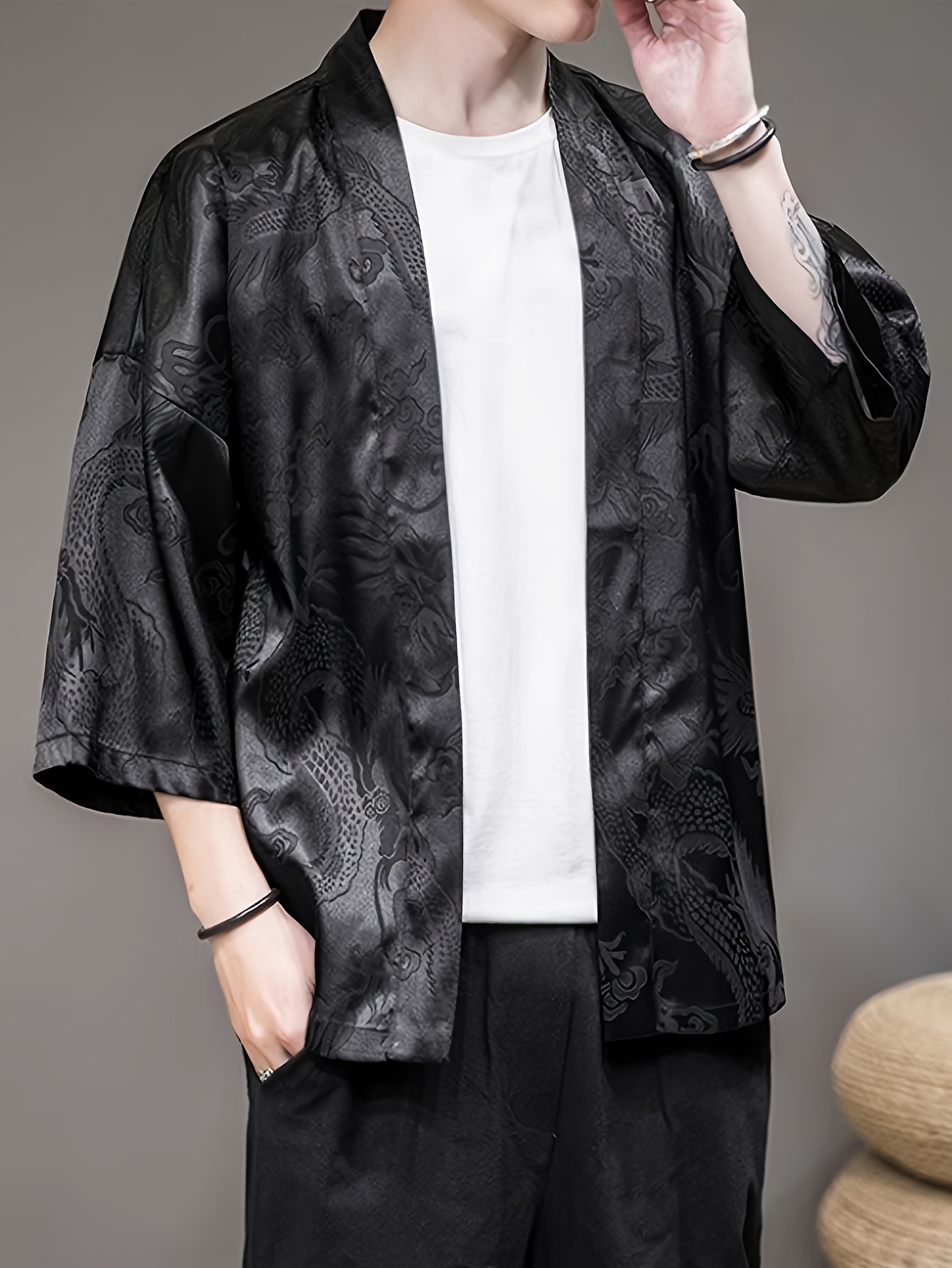 2026 Summer Men's Kimono 3D Pr - Street Fashion Clothing review and price