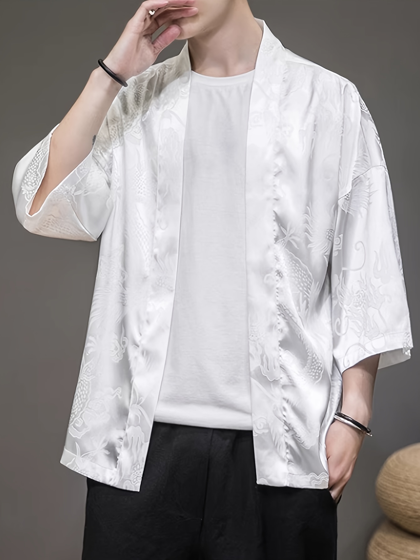 2026 Summer Men's Kimono 3D Pr - Street Fashion Clothing review and price