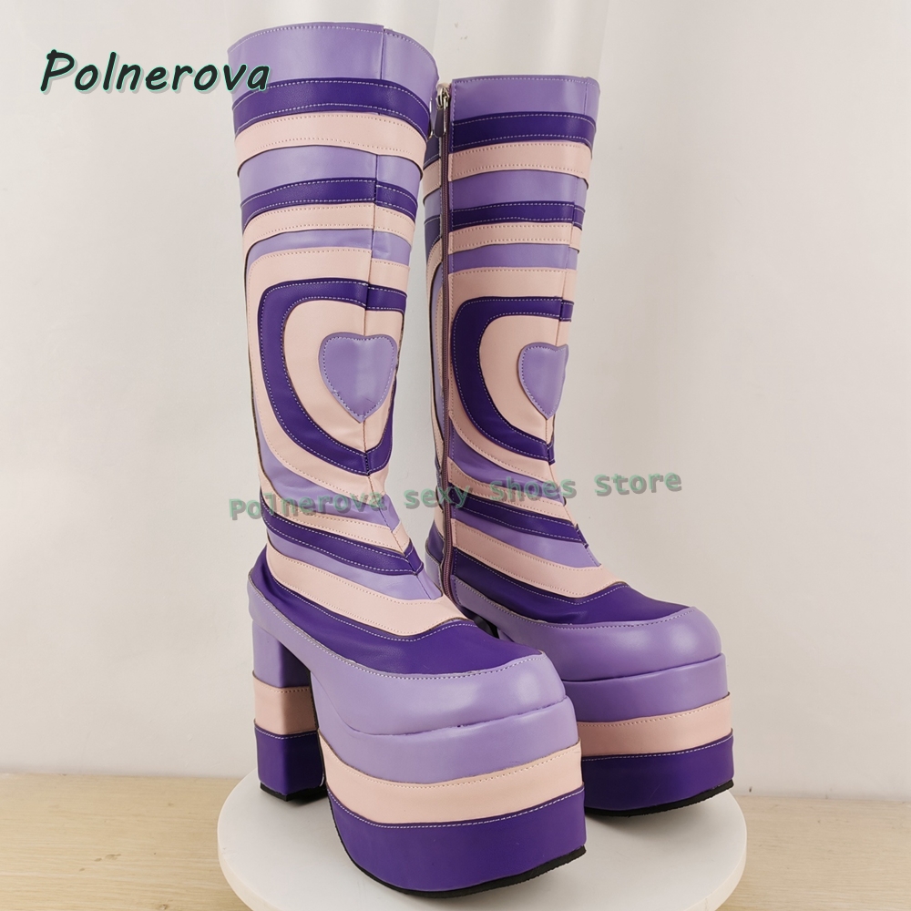 Heart Print Platform Fashion B - Street Fashion Punk review and price
