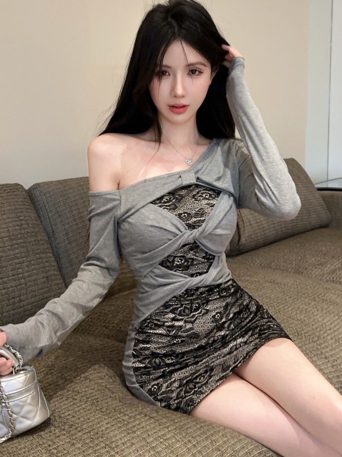Retro Spicy Girl Lace Hollow o - Street Fashion Hong Kong review and price