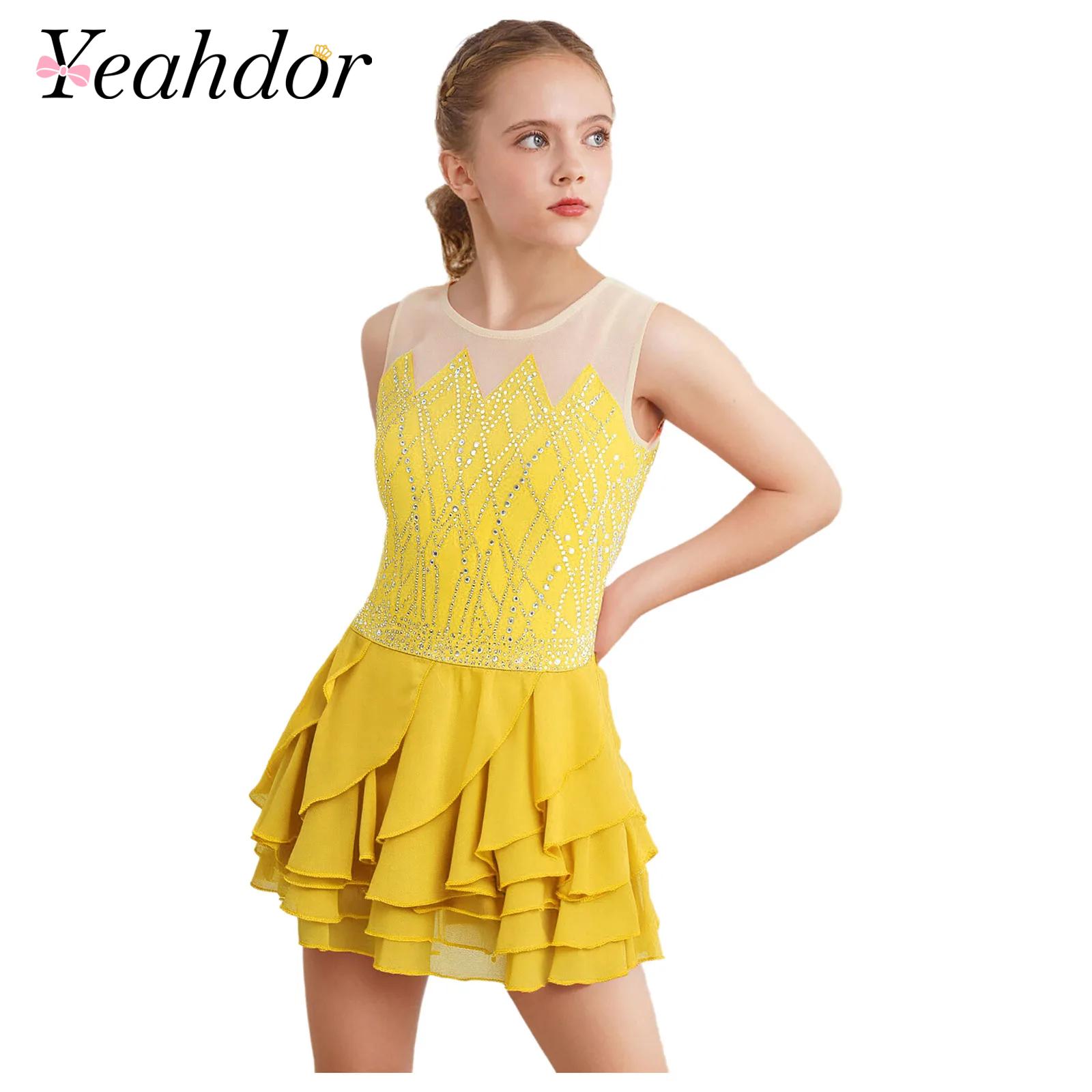Girls Mesh Figure Skating Dres - Street Fashion Kids review and price