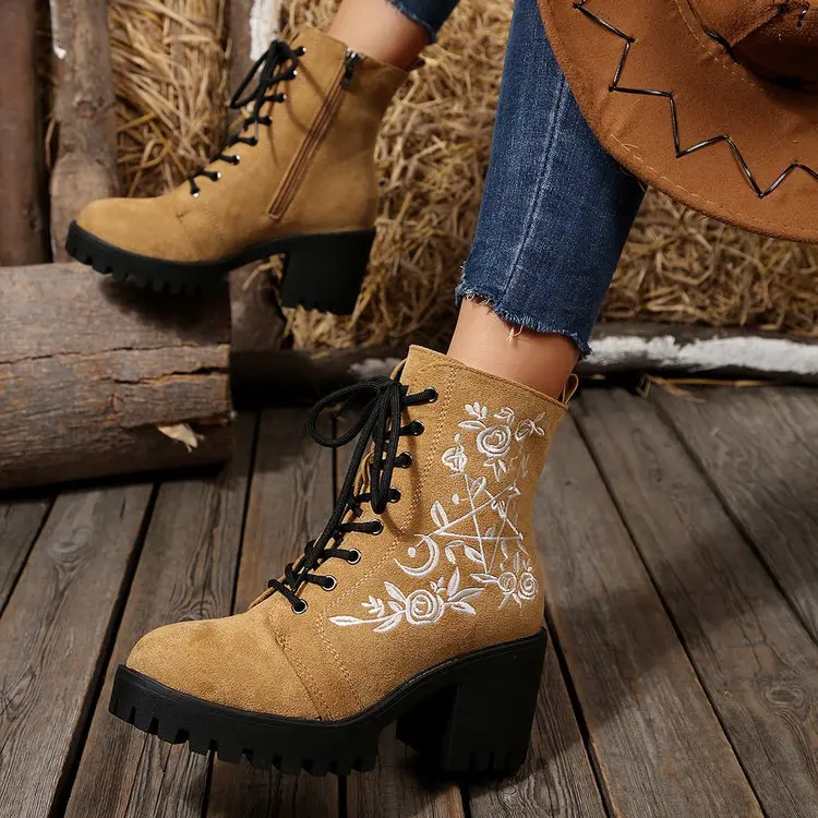 2025 new Flower Platform Boots - Street Fashion Punk review and price