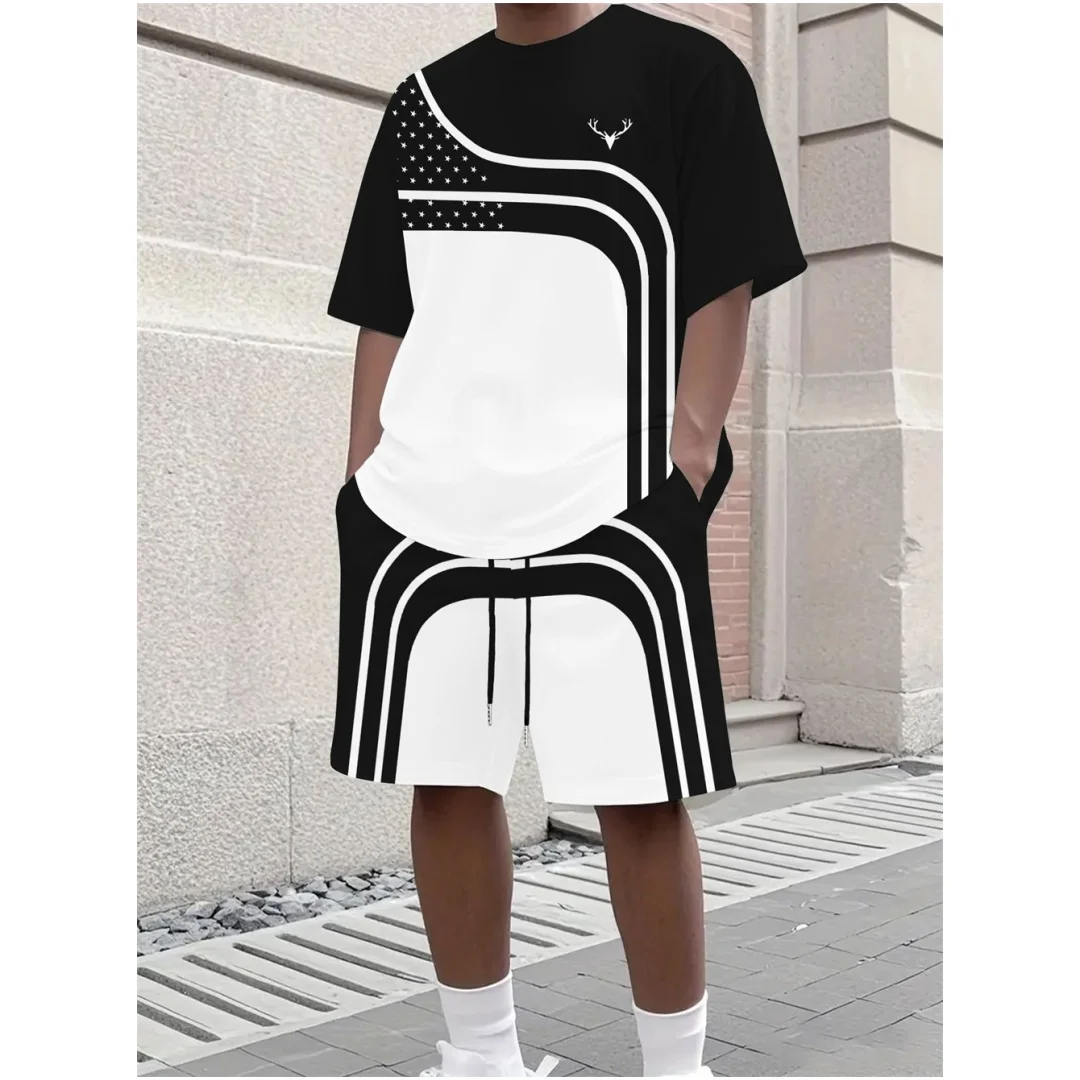 Fashion Summer Men's Stripe Pr - Street Fashion Clothing review and price