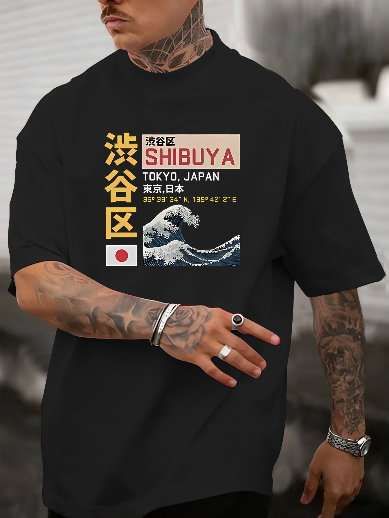 Summer Men's 100% Cotton Loose - Street Fashion Shibuya review and price